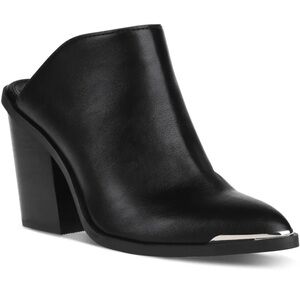 DV by Dolce Vita Black Leather High Heel Mules